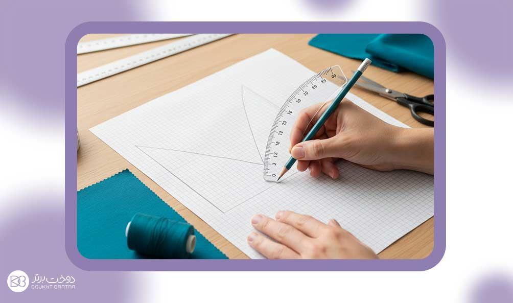 طراحی الگوی یقه هفت بلیطی